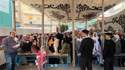 إقبال ملحوظ للمواطنين على اللجان الانتخابية بحوش عيسى بالبحيرة للإدلاء بأصواتهم في الدوائر الـ27 الملغاة