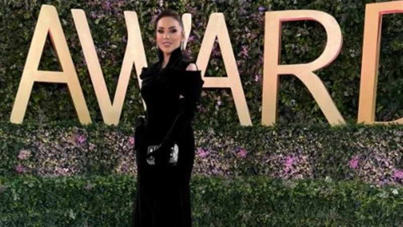 المطربة مي فاروق بأناقة مخملية خاطفة في جوي اووردز (صور)