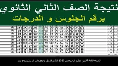 عاجل|ظهرت رسميًا الآن.. نتيجة الصفين الأول والثاني الثانوي 2026 الترم الأول رسميًا