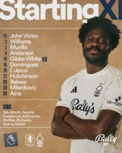 تشكيل مباراة أستون فيلا ضد نوتينجهام فورست في الدوري الإنجليزي