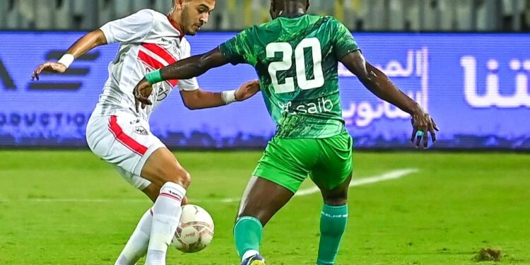 ركلتين جزاء. والزمالك والمصري 1-1 في الشوط الأول