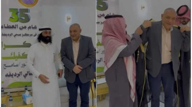 هدايا بـ86 ألف ريال. قرية سعودية تكرم طبيبًا مصريًا والأهالي يودعونه بالدموع