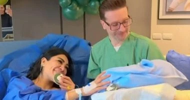 على صوت دق الهون.. سالي عبد السلام تحتفل بمولودها الأول هارون