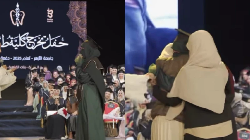 "عدت بكرم ربنا"، التعليق الأول من بطلة اللفتة الإنسانية بحفل تخرج طب الأسنان جامعة الأزهر (خاص)