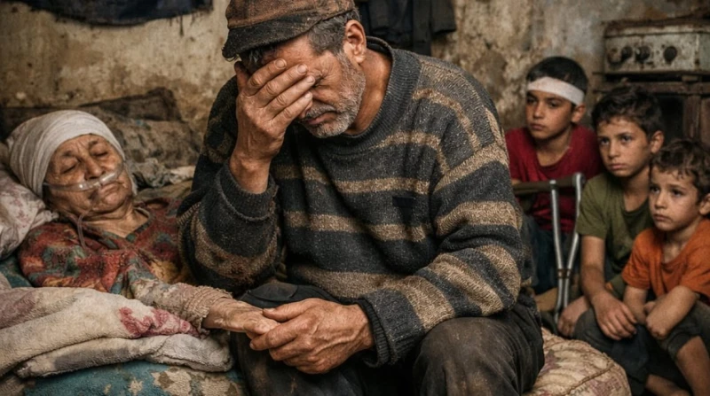 6 أفراد في غرفة واحدة بحمام مشترك، مسن يستغيث لإنقاذ أسرته من المرض والتشرد (خاص)