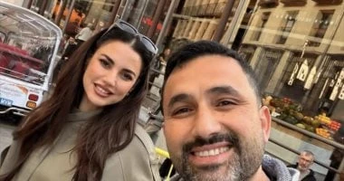 بعد نجاحها فى مسلسل علي كلاي.. درة وزوجها فى إجازة شتوية بشوارع مدريد