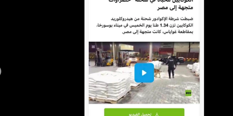 يلا يامصريين: جاي لينا شحنة مخدرات من الإكوادور