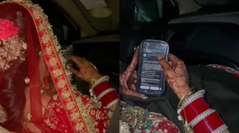 مشهد غير متوقع لعروس هندية يوم زفافها