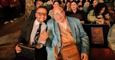 مازن الغرباوي وشريف دسوقي وسامح الصريطى فى حفل ختام ملتقى نغم للمسرح