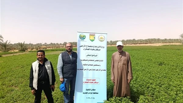 "بحوث الصحراء" ينفذ 7 حقول إرشادية بالوادي الجديد لدعم الزراعة الصحراوية