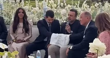 محمد السعدي يحتفل بعقد قران ابنته بحضور مصطفى حسني