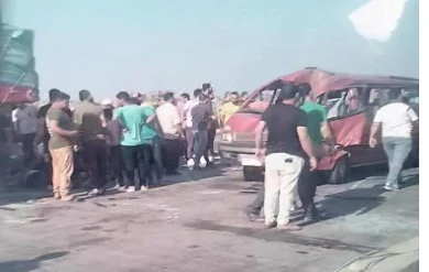 حادث مفزع بصحراوي المنيا: 18 مصاب كلهم طلاب