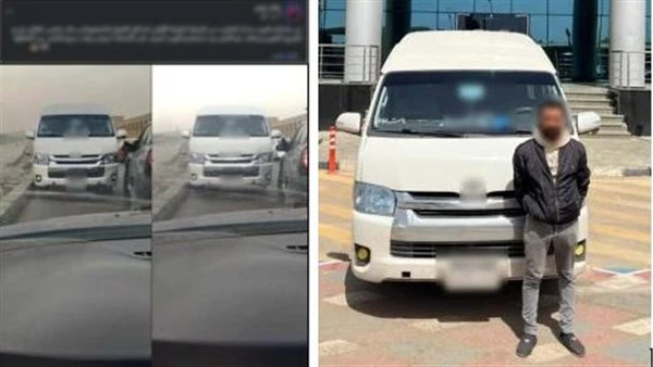 ضبط سائق ميكروباص للسير عكس الاتجاه بالجيزة وتعريض حياة المواطنين للخطر