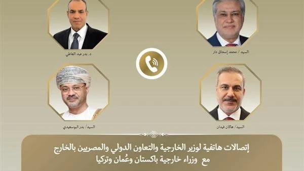 اتصالات هاتفية بين وزير الخارجية ونظرائه في سلطنة عمان وباكستان وتركيا لبحث التطورات الإقليمية