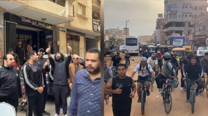 جاء من السعودية بالدراجة. تفاصيل استقبال أهالي الغربية للرحالة محمد المصري (فيديو)