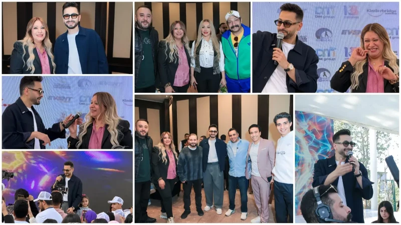 حمادة هلال يغني لملائكة الأرض ومنح بمائة ألف دولار لدعم أطفال التوحد