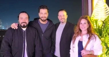 شيرى عادل ومعتصم النهار والمخرج محمد هانى من كواليس تصوير حين يكتب الحب