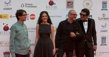 باسم سمرة وعصام عمر ويسرى نصر الله فى افتتاح الإسكندرية للفيلم القصير