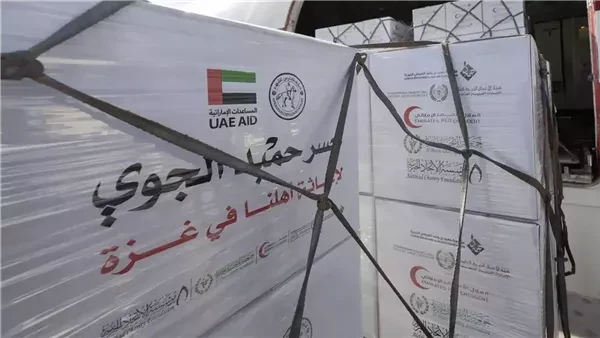 الإمارات تواصل دعم غزة.. 100 طن مساعدات تصل العريش عبر الجسر الجوي
